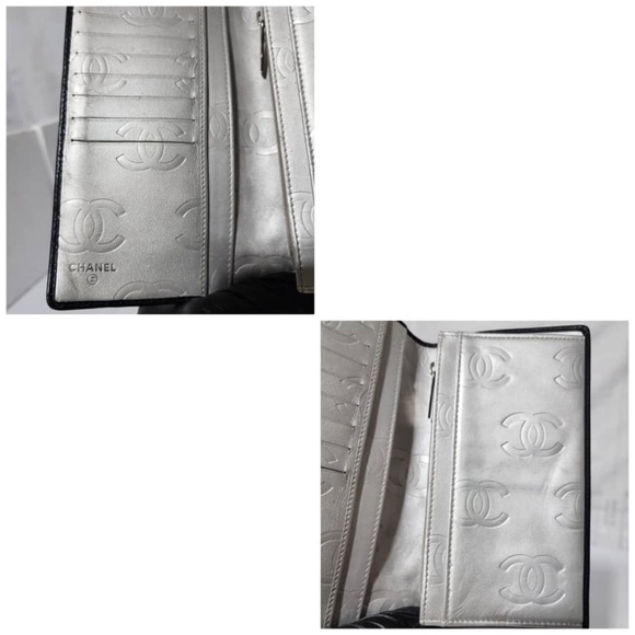 Authentic Chanel Quilted Leather Cambon Ligne Yen Long Wallet Black - Picture 5 of 9